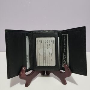 Buxton Genuine Leather Black Trifold Men's Wallet  4"×3"